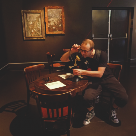 dIMZEY on the phone in London 2014